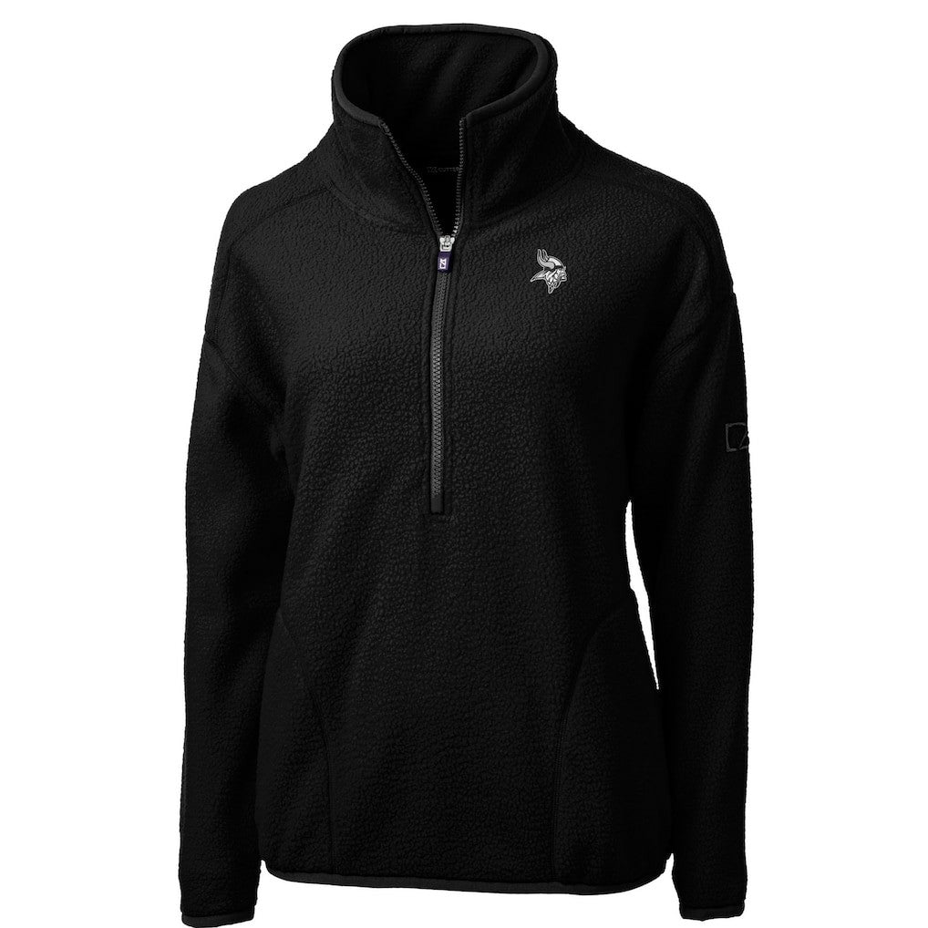Minnesota Vikings Cutter & Buck Women's Cascade Eco Sherpa Fleece Half-Zip Jacket - Black on sale