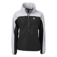 Minnesota Vikings Cutter & Buck Women's Charter Eco Recycled Half-Zip Hoodie Anorak Jacket - Black/Gray for sale