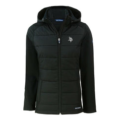 Minnesota Vikings Cutter & Buck Women's Evoke Hybrid Eco Softshell Recycled Full-Zip Hoodie Jacket - Black cheap