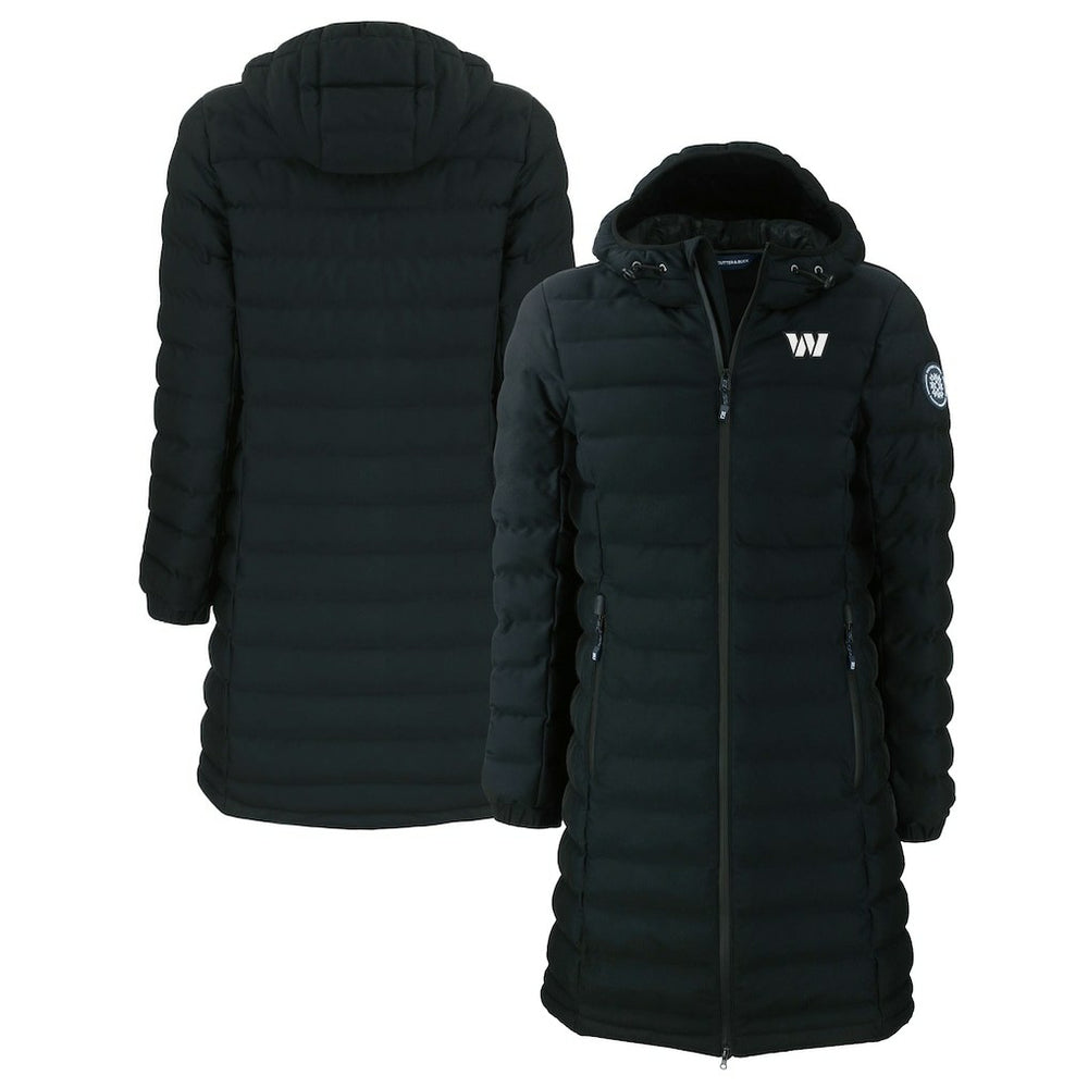 Washington Commanders Cutter & Buck Women's Mission Ridge Repreve Eco Insulated Full-Zip Hoodie Long Puffer Jacket - Black for sale