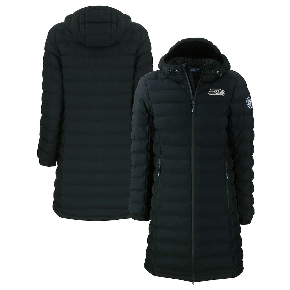 Seattle Seahawks Cutter & Buck Women's Mission Ridge Repreve Eco Insulated Full-Zip Hoodie Long Puffer Jacket - Black discount