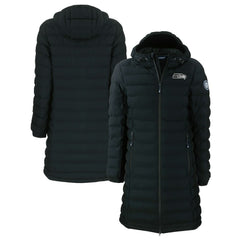 Seattle Seahawks Cutter & Buck Women's Mission Ridge Repreve Eco Insulated Full-Zip Hoodie Long Puffer Jacket - Black discount