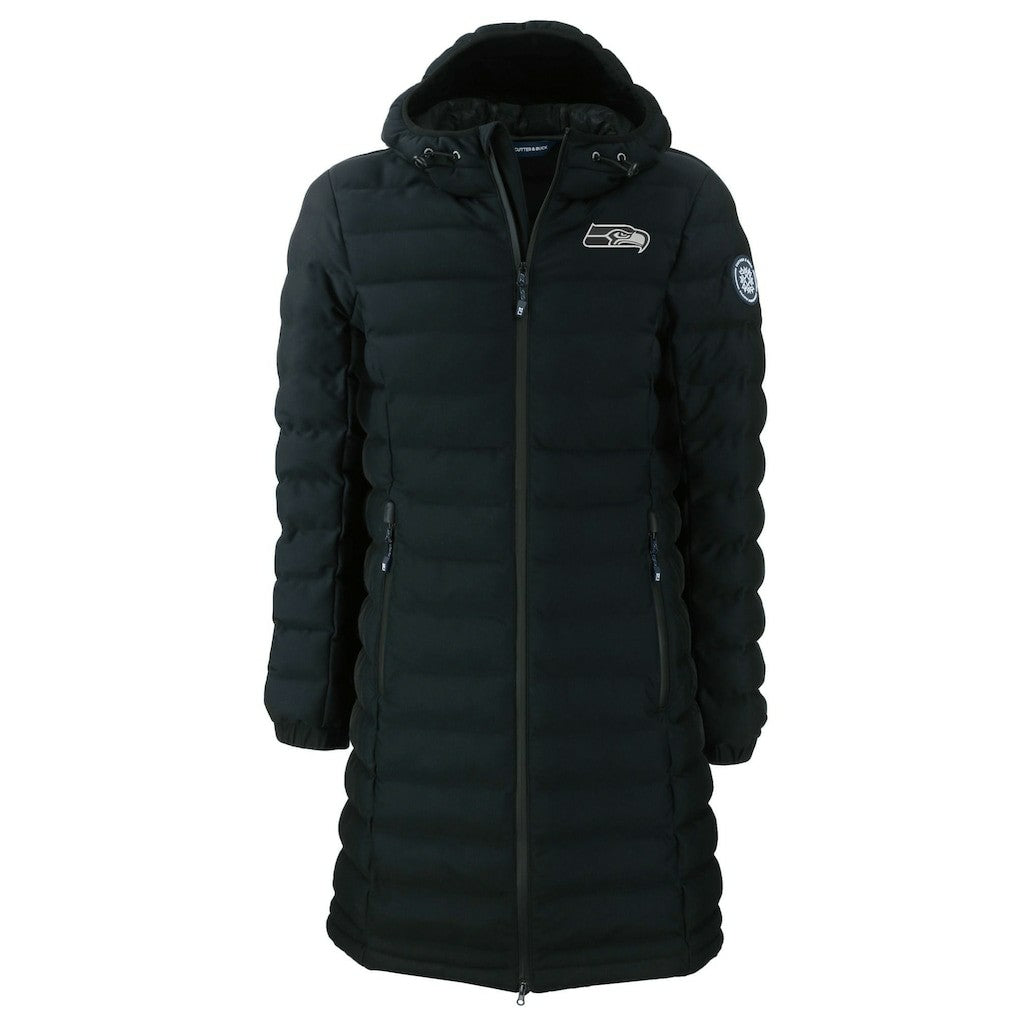 Seattle Seahawks Cutter & Buck Women's Mission Ridge Repreve Eco Insulated Full-Zip Hoodie Long Puffer Jacket - Black discount