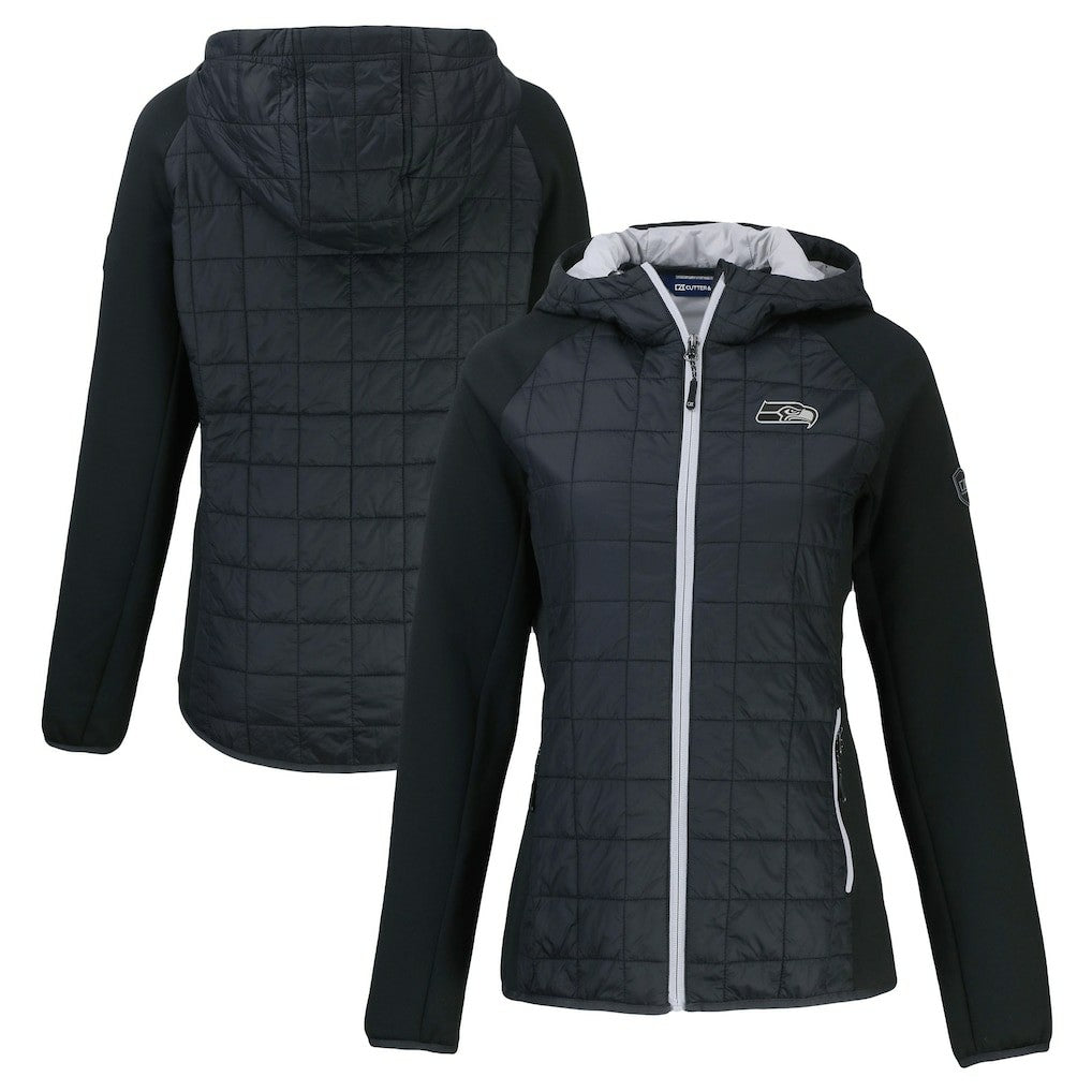 Seattle Seahawks Cutter & Buck Women's Rainier PrimaLoft Eco Hybrid Full-Zip Hoodie Jacket - Black online