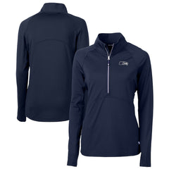 Seattle Seahawks Cutter & Buck Women's Adapt Eco Knit Stretch Recycled Raglan Half-Zip Top - College Navy online