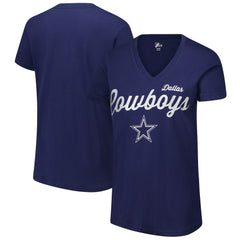Dallas Cowboys G-III 4Her by Carl Banks Women's Post Season V-Neck T-Shirt - Navy on sale