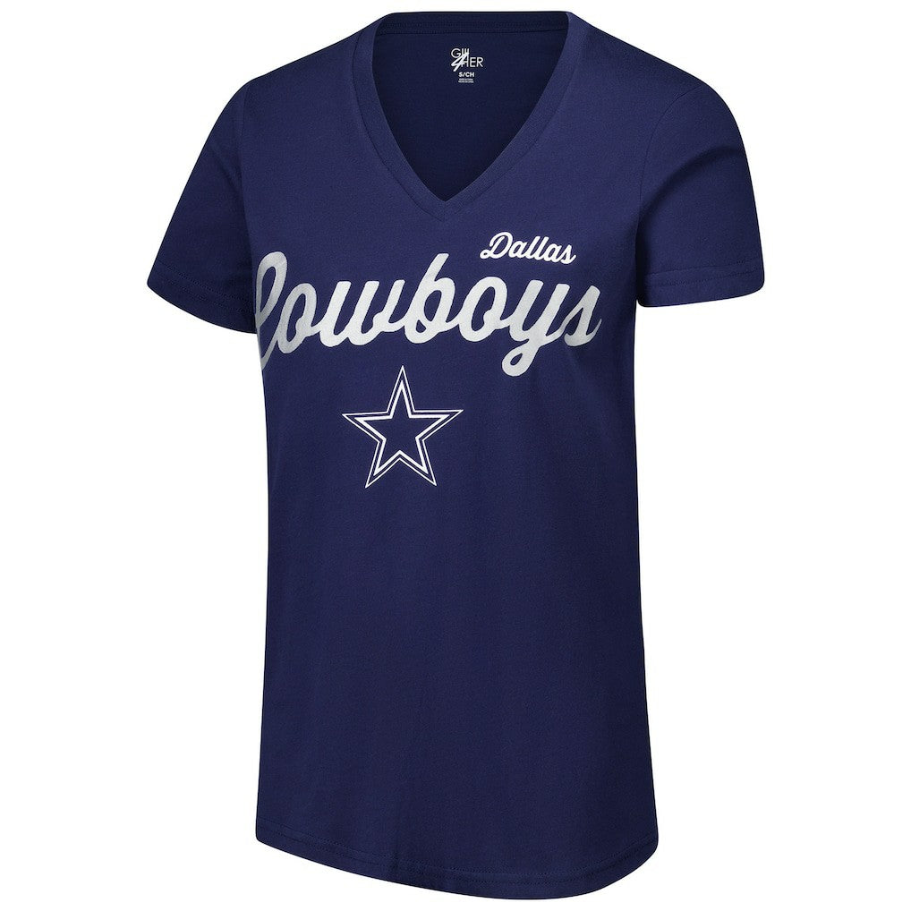 Dallas Cowboys G-III 4Her by Carl Banks Women's Post Season V-Neck T-Shirt - Navy on sale