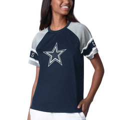 Dallas Cowboys Starter Women's 1st Rounder Color Block Raglan Top - Navy discount