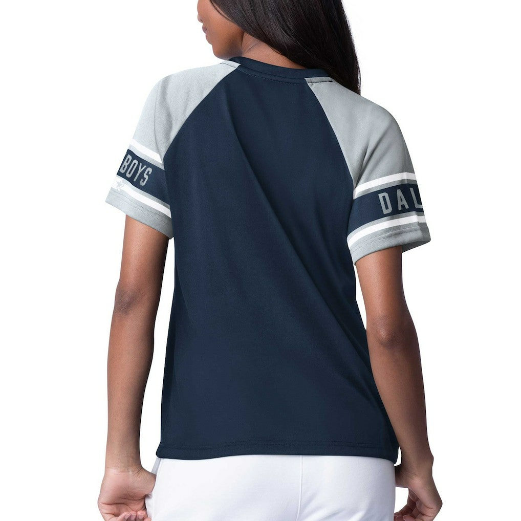 Dallas Cowboys Starter Women's 1st Rounder Color Block Raglan Top - Navy discount