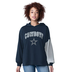 Dallas Cowboys Starter Women's Power Move Long Sleeve Pullover Hoodie - Navy outlet