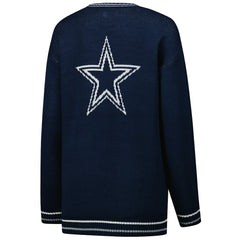Dallas Cowboys Starter Women's Oversized On the Ball Intarsia Knit Pullover Sweater - Navy on sale