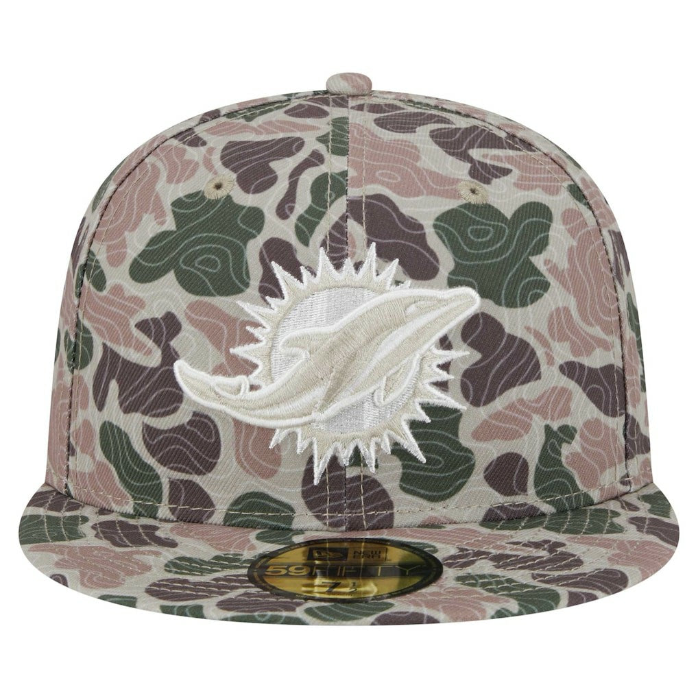 Miami Dolphins New Era Geo Camo 59FIFTY Fitted Hat for sale