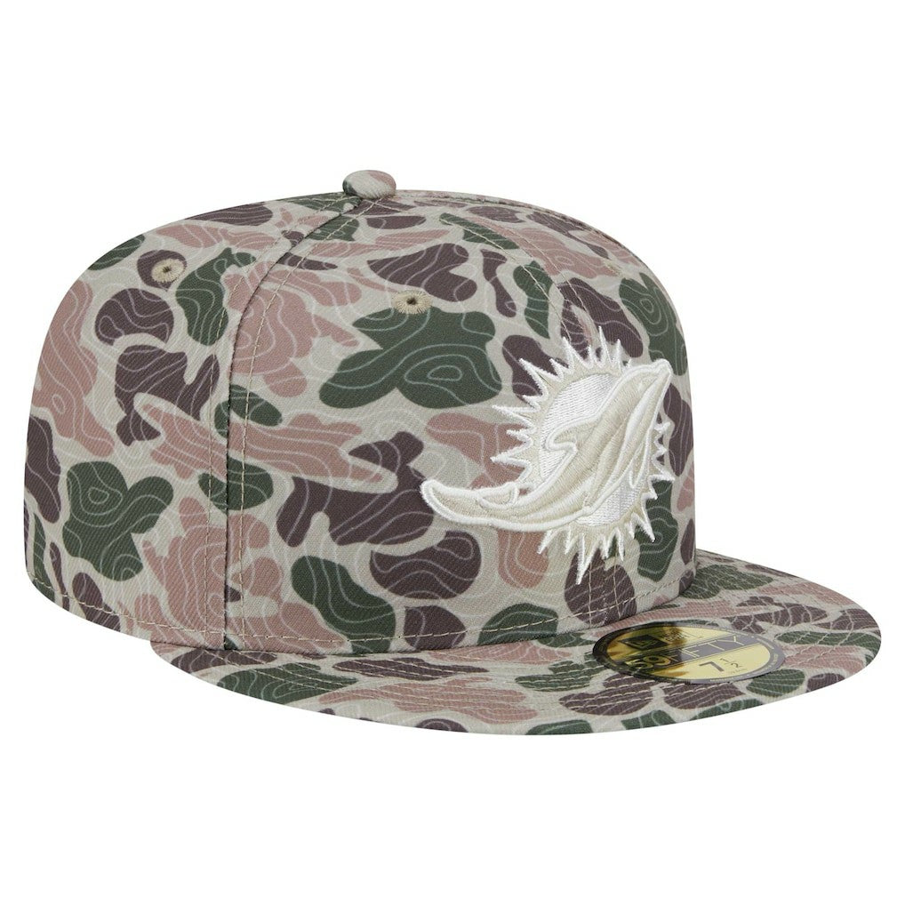 Miami Dolphins New Era Geo Camo 59FIFTY Fitted Hat for sale