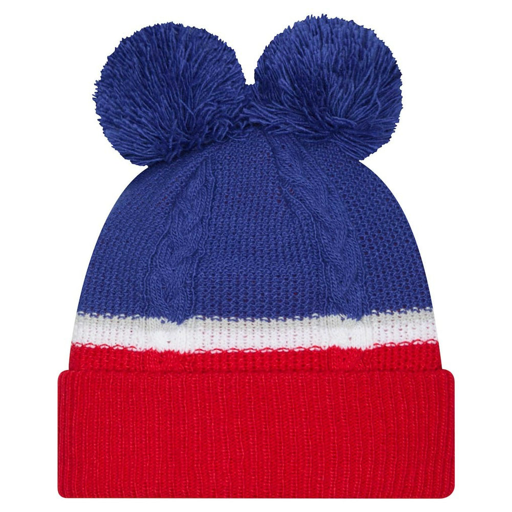 New York Giants New Era Women's Double Bubble Cuffed Knit Hat with Poms - Royal on sale