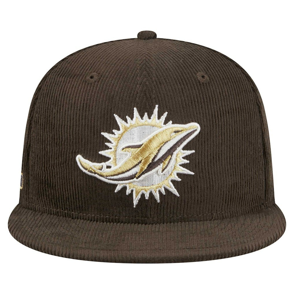 Miami Dolphins New Era Choco Cord 59FIFTY Fitted Hat - Brown discount