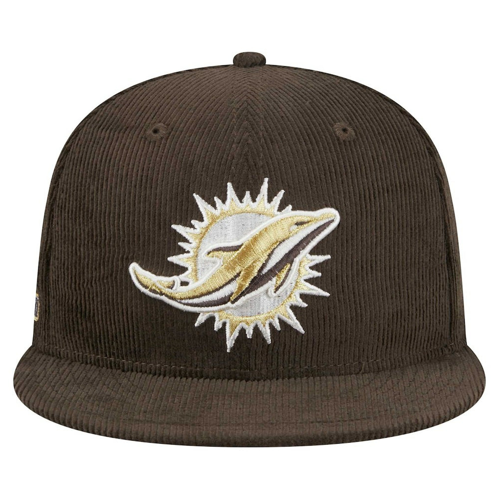 Miami Dolphins New Era Choco Cord 59FIFTY Fitted Hat - Brown discount