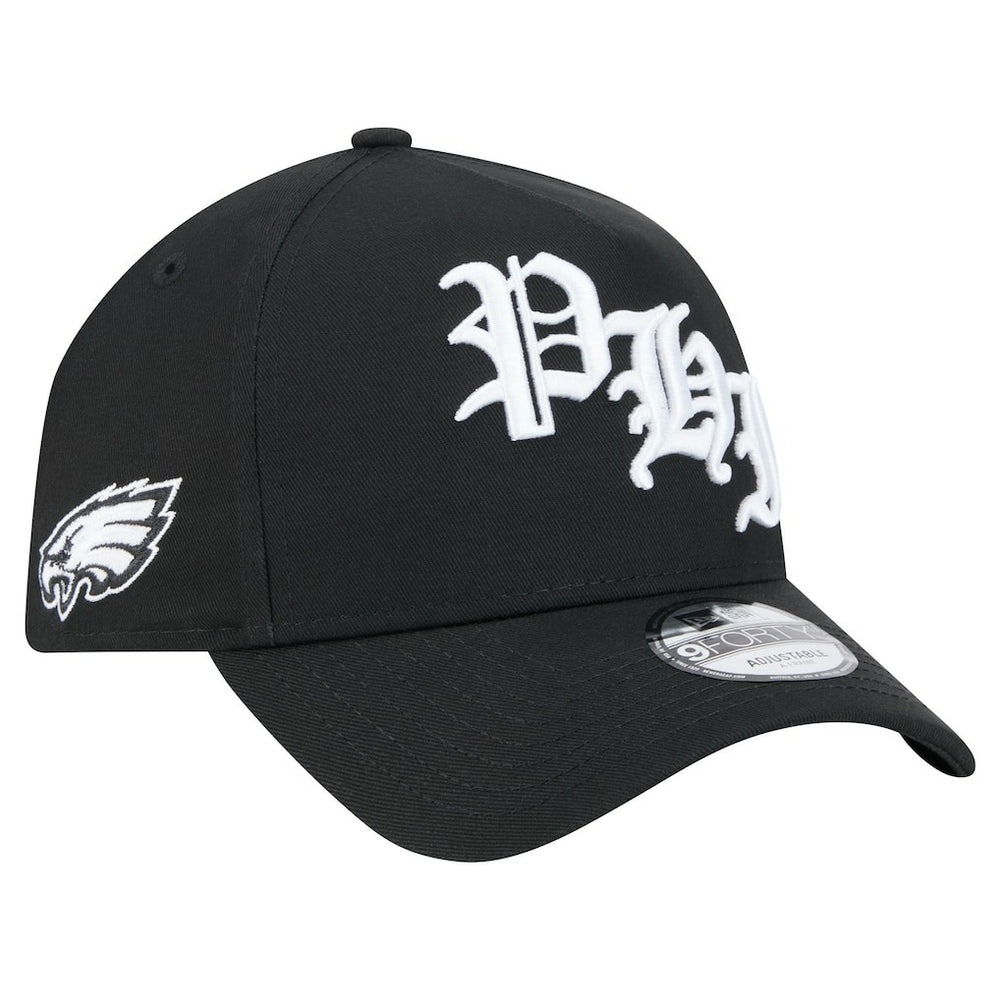 Philadelphia Eagles New Era Mystic 9FORTY A-Frame Adjustable Hat - Black for sale