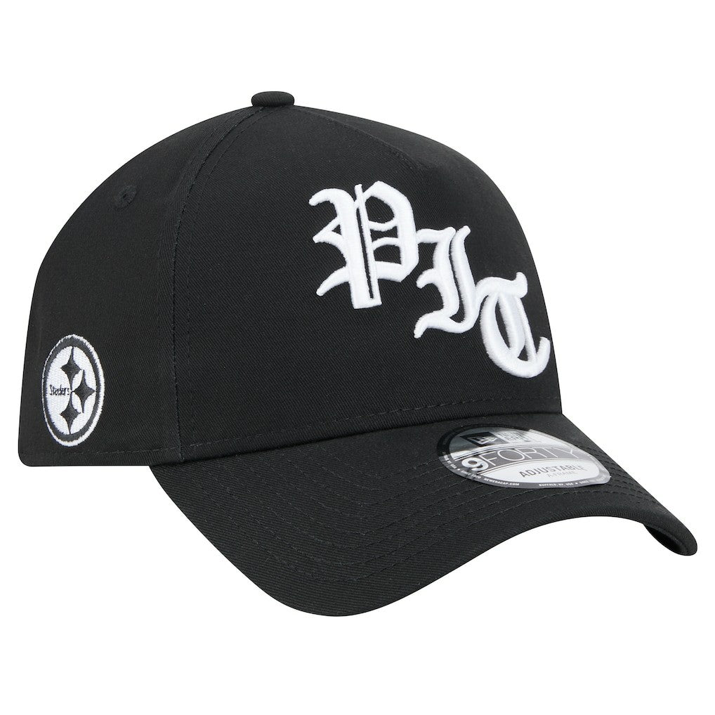 Pittsburgh Steelers New Era Mystic 9FORTY A-Frame Adjustable Hat - Black discount