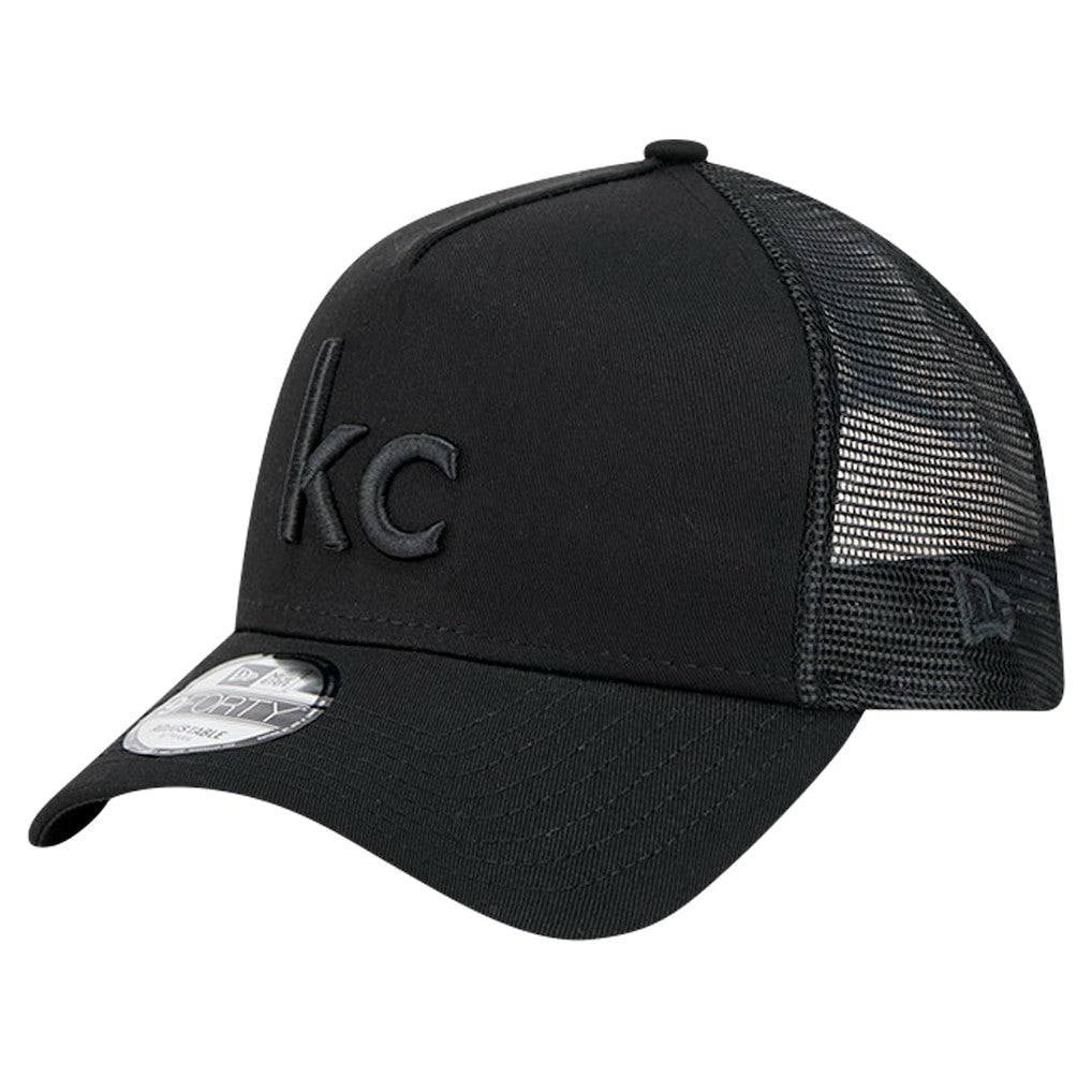 Kansas City Chiefs New Era Domain 9FORTY A-Frame Trucker Adjustable Hat - Black sale