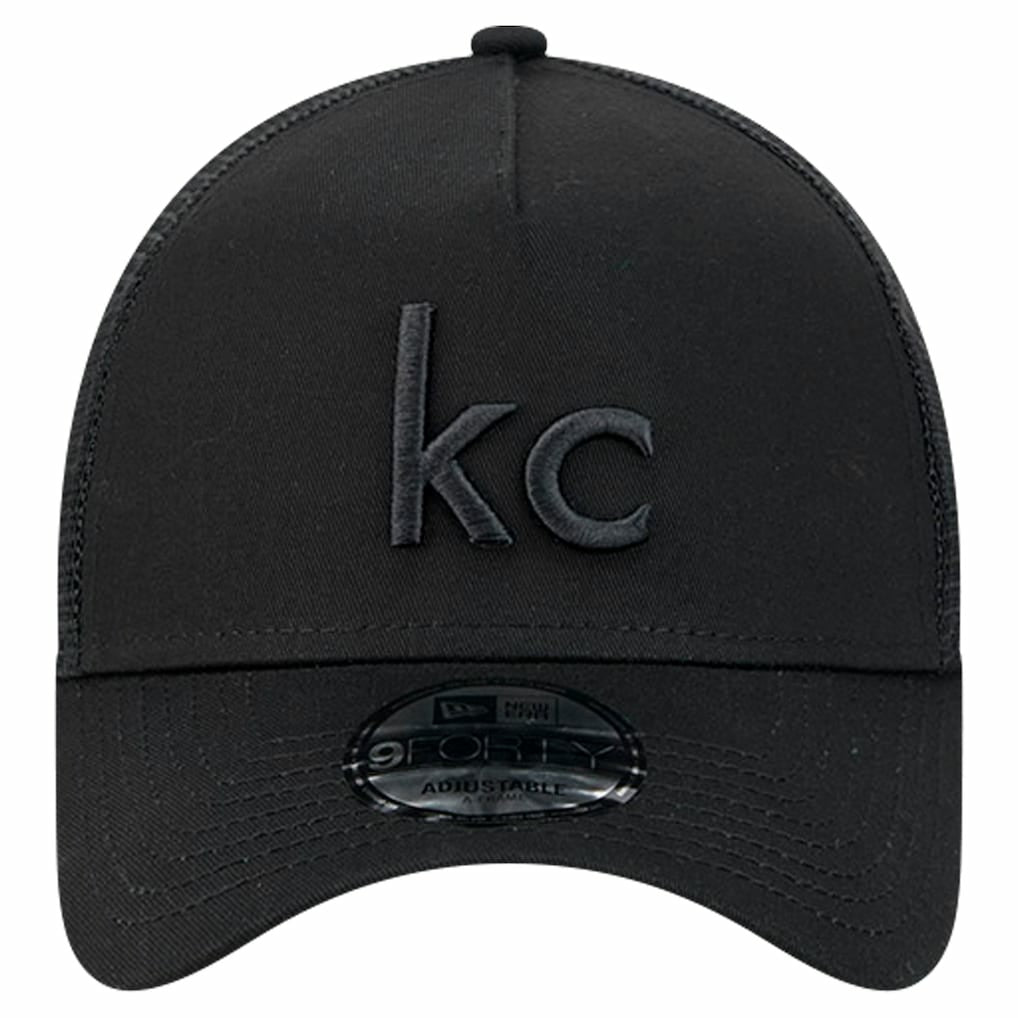 Kansas City Chiefs New Era Domain 9FORTY A-Frame Trucker Adjustable Hat - Black sale