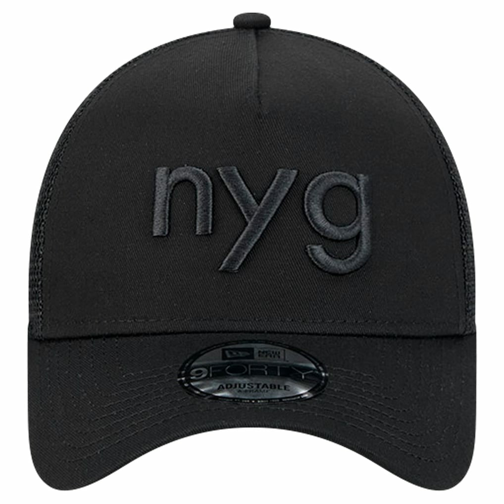 New York Giants New Era Domain 9FORTY A-Frame Trucker Adjustable Hat - Black cheap