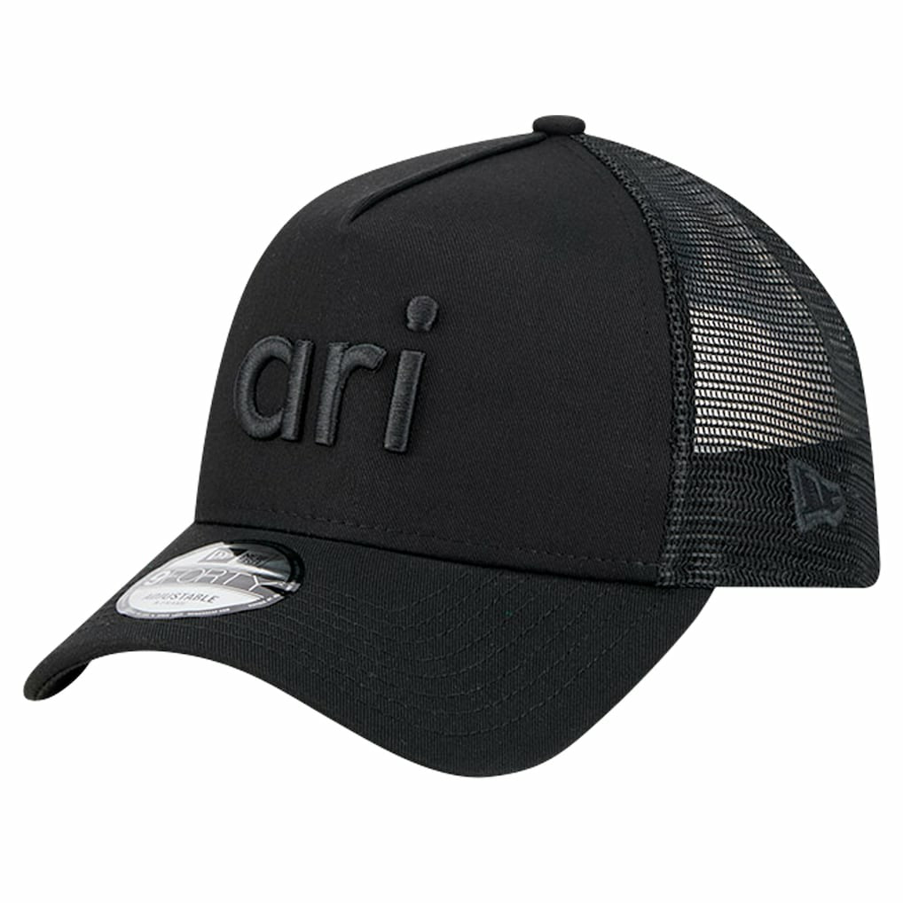 Arizona Cardinals New Era Domain 9FORTY A-Frame Trucker Adjustable Hat - Black for sale