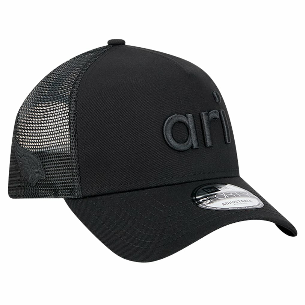 Arizona Cardinals New Era Domain 9FORTY A-Frame Trucker Adjustable Hat - Black for sale
