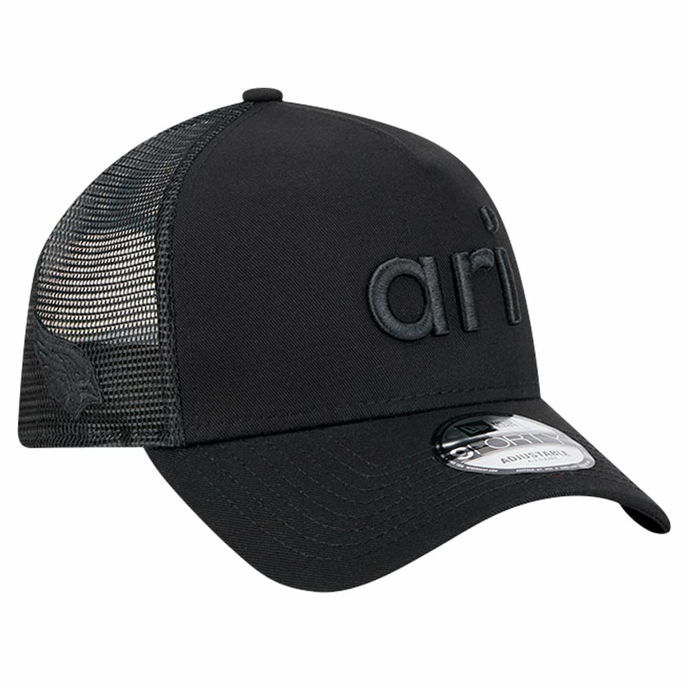 Arizona Cardinals New Era Domain 9FORTY A-Frame Trucker Adjustable Hat - Black for sale
