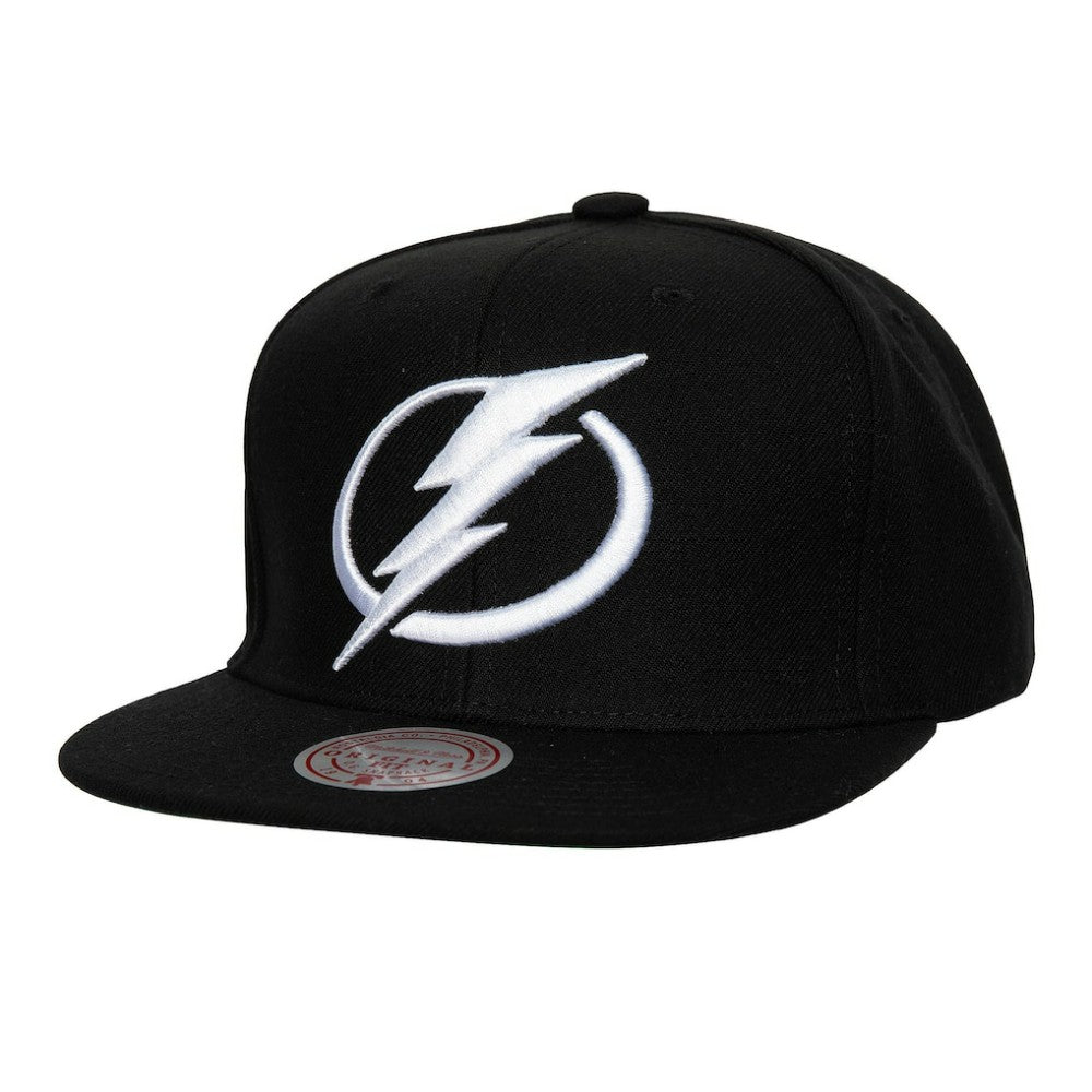 Tampa Bay Lightning Mitchell & Ness Core Top Spot Snapback Hat - Black Hats