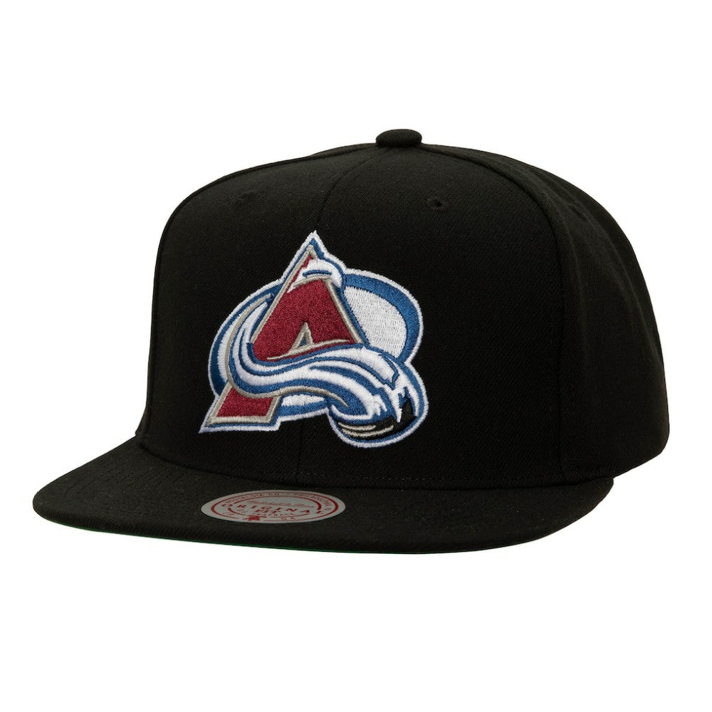 Colorado Avalanche Mitchell & Ness Core Top Spot Snapback Hat - Black Hats