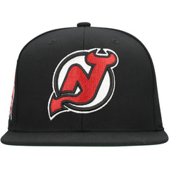 New Jersey Devils Mitchell & Ness Core Top Spot Snapback Hat - Black Jerseys