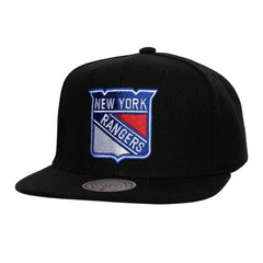 New York Rangers Mitchell & Ness Core Top Spot Snapback Hat - Black Hats