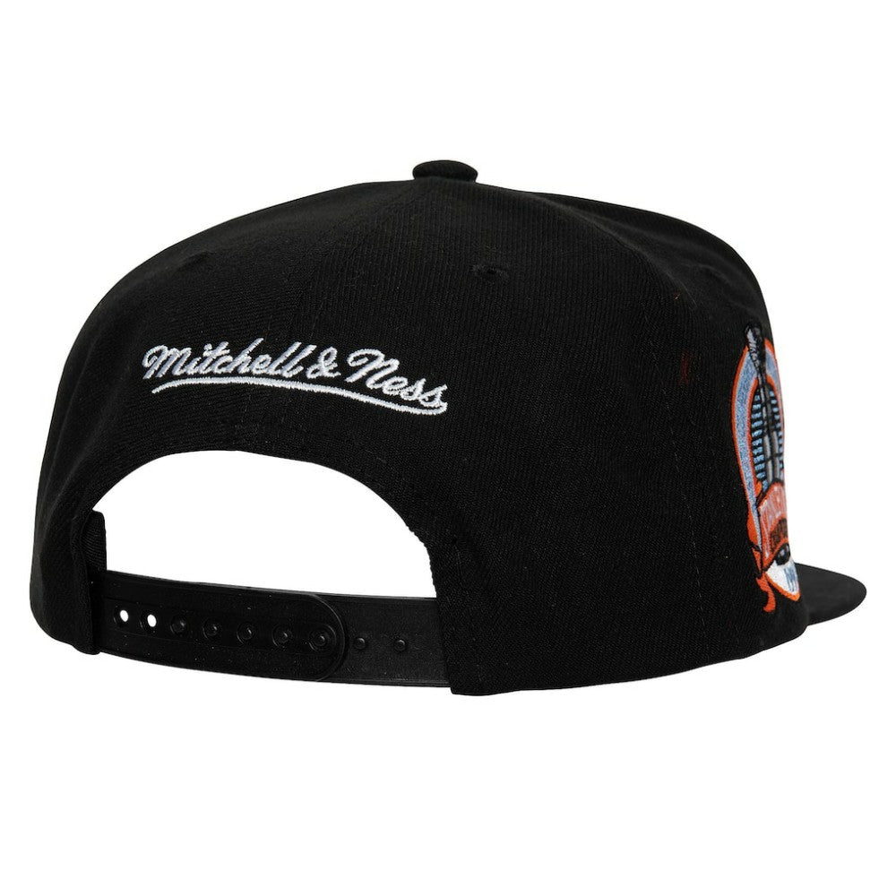 New York Rangers Mitchell & Ness Core Top Spot Snapback Hat - Black Hats