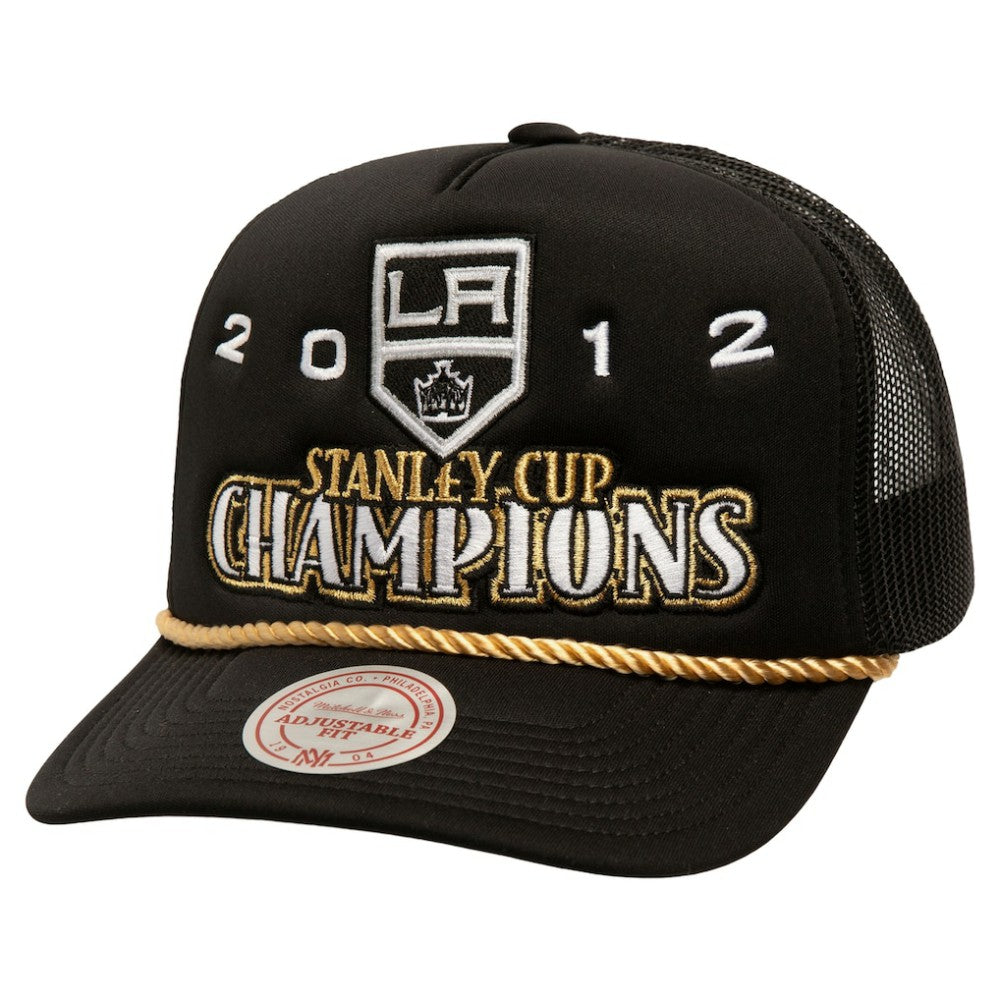Los Angeles Kings Mitchell & Ness SOUL Collection Golden Stanley Cup Champions Trucker Adjustable Hat - Black Hats