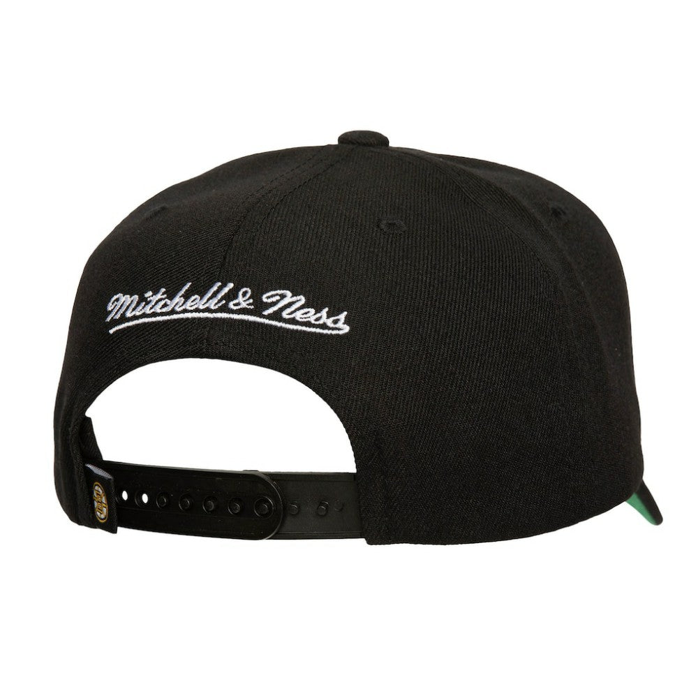 Boston Bruins Mitchell & Ness Soul Strike Neon Logo Pro Crown Adjustable Hat - Black Hats