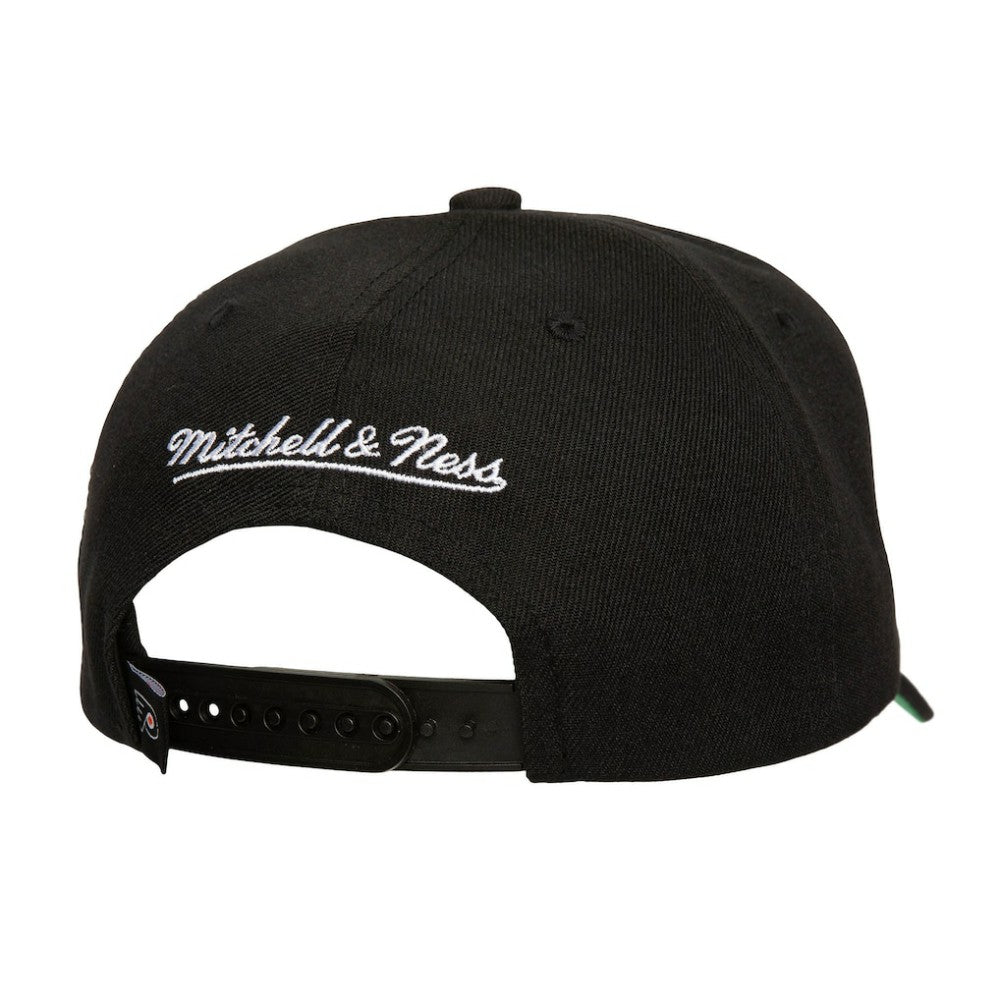 Philadelphia Flyers Mitchell & Ness Soul Strike Neon Logo Pro Crown Adjustable Hat - Black Hats