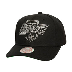 Los Angeles Kings Mitchell & Ness Soul Strike Neon Logo Pro Crown Adjustable Hat - Black Hats
