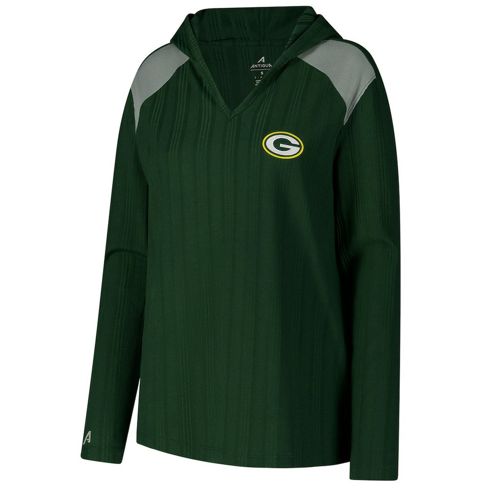 Green Bay Packers Antigua Women's Opulent Long Sleeve Hoodie T-Shirt - Green sale