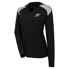 Philadelphia Eagles Antigua Women's Opulent Long Sleeve Hoodie T-Shirt - Black discount
