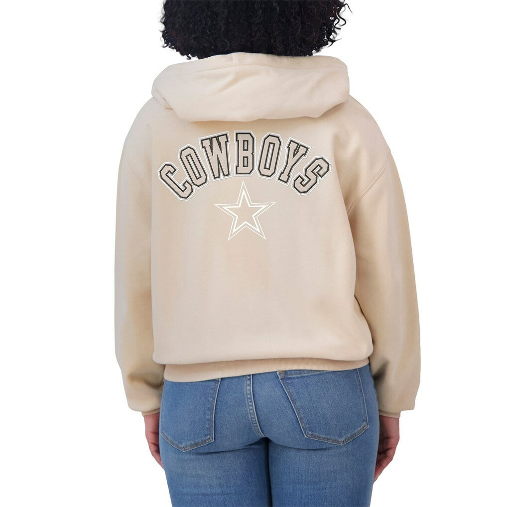 Dallas Cowboys WEAR by Erin Andrews Women's Tonal Full-Zip Hoodie - Oatmeal discount