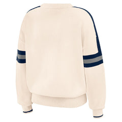 Dallas Cowboys WEAR by Erin Andrews Women's Stripe Pullover Sweater - Cream on sale