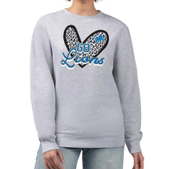 Detroit Lions G-III 4Her by Carl Banks Women's Leopard Heart Pullover Sweatshirt - Heather Gray outlet