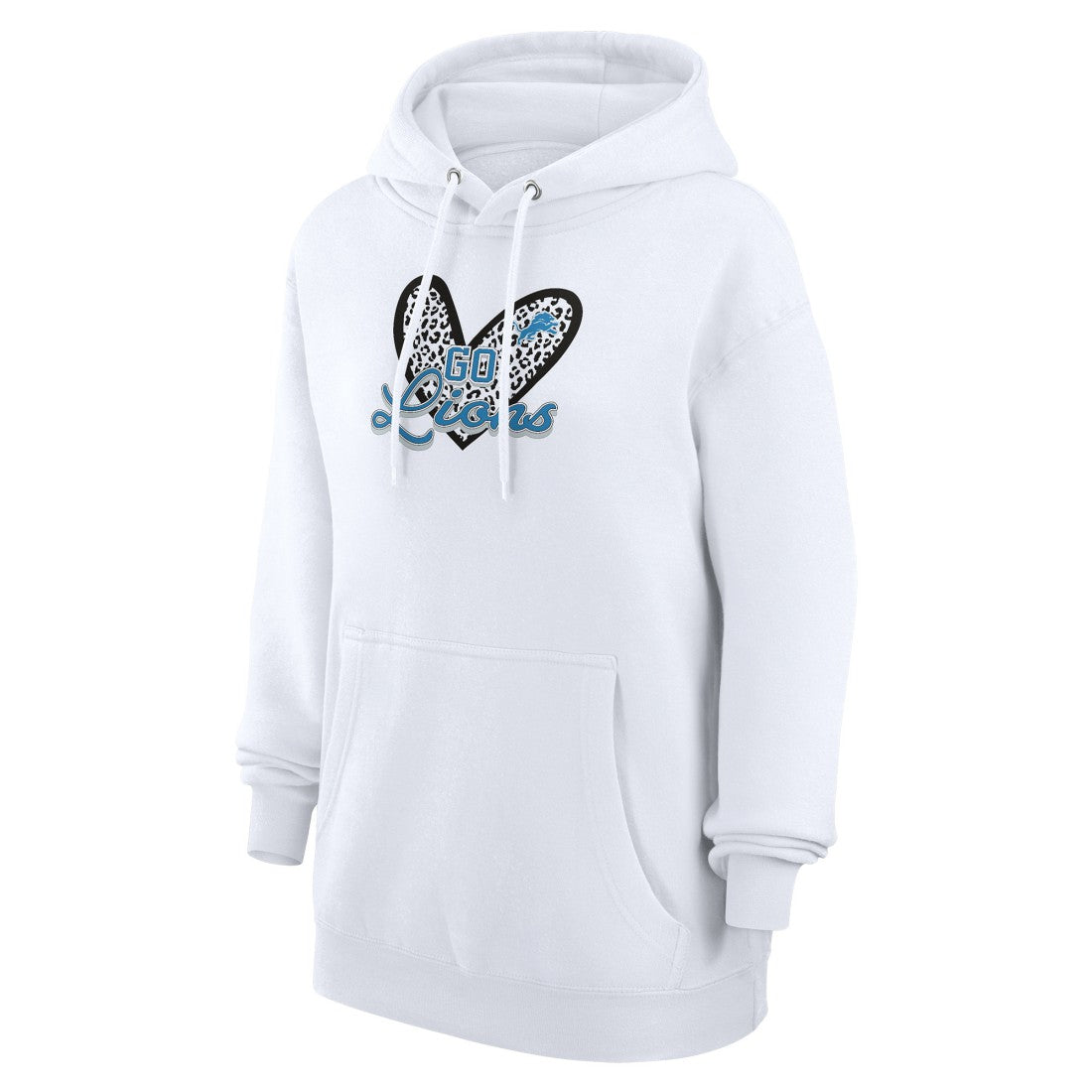 Detroit Lions G-III 4Her by Carl Banks Women's Animal Print Heart Team Graphic Fleece Tri-Blend Pullover Hoodie - White online