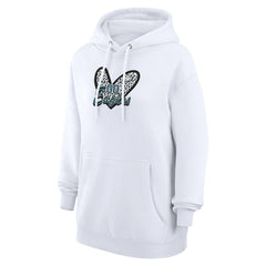 Philadelphia Eagles G-III 4Her by Carl Banks Women's Animal Print Heart Team Graphic Fleece Tri-Blend Pullover Hoodie - White online