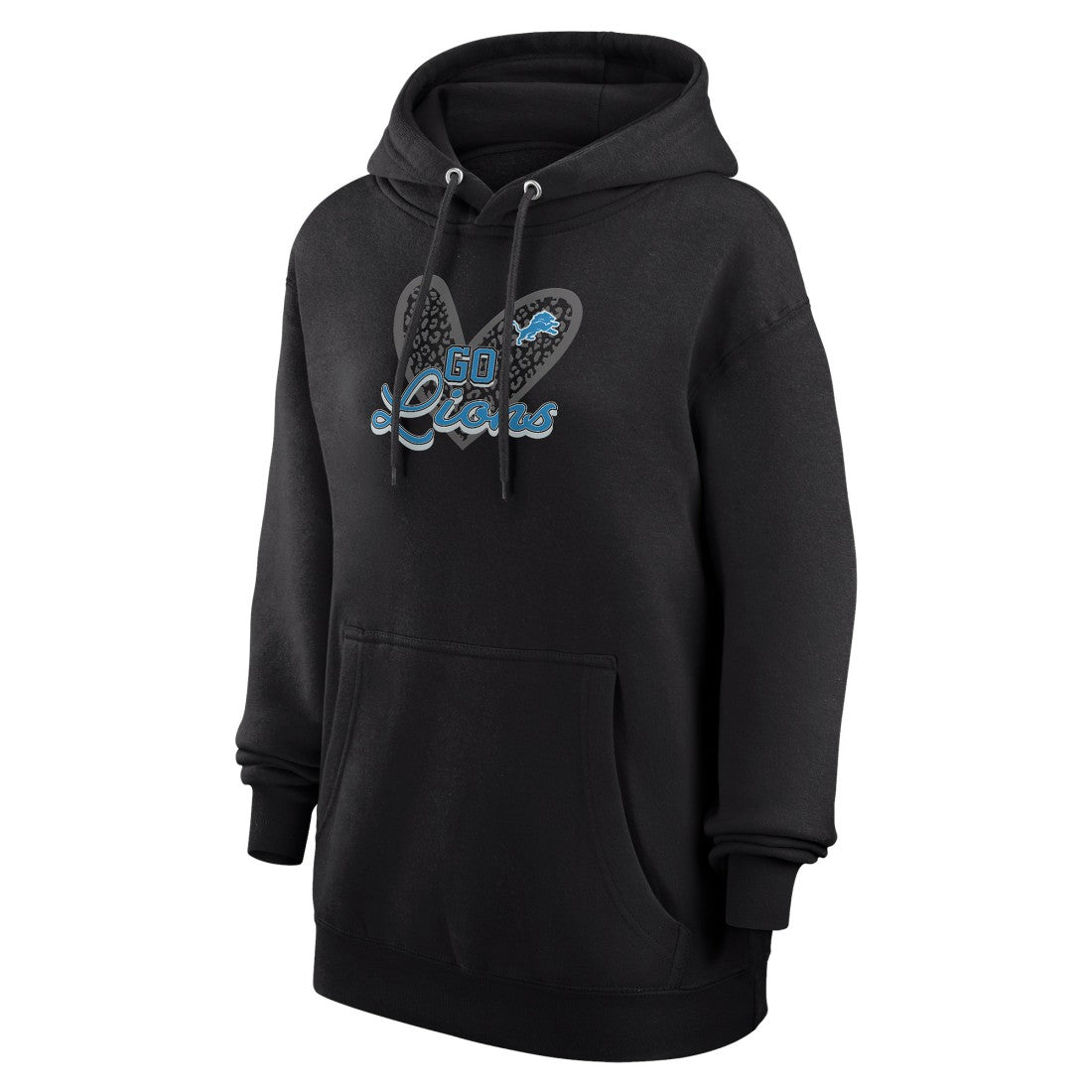 Detroit Lions G-III 4Her by Carl Banks Women's Animal Print Heart Team Graphic Fleece Tri-Blend Pullover Hoodie - Black online