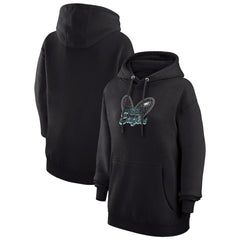 Philadelphia Eagles G-III 4Her by Carl Banks Women's Animal Print Heart Team Graphic Fleece Tri-Blend Pullover Hoodie - Black discount