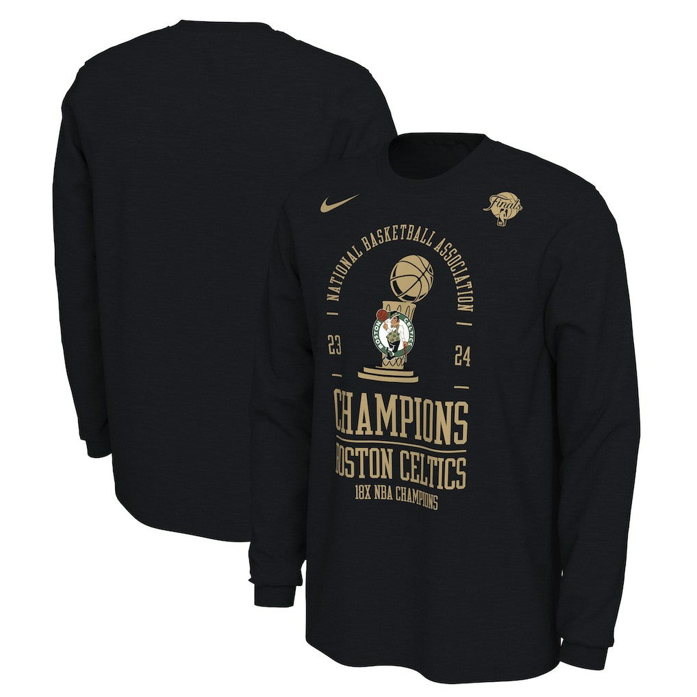 Boston Celtics 18-Time NBA Finals Champions Locker Room Long Sleeve T-Shirt - Black on sale