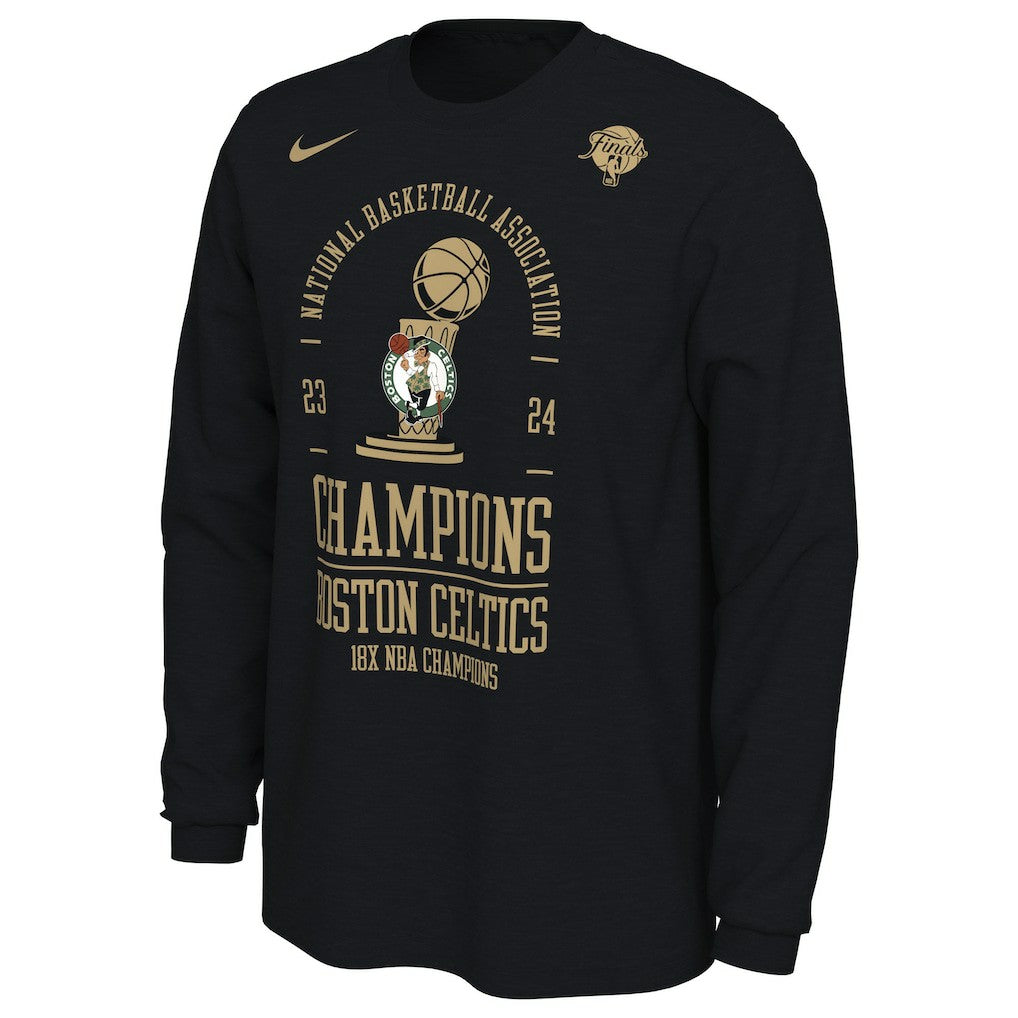 Boston Celtics 18-Time NBA Finals Champions Locker Room Long Sleeve T-Shirt - Black on sale