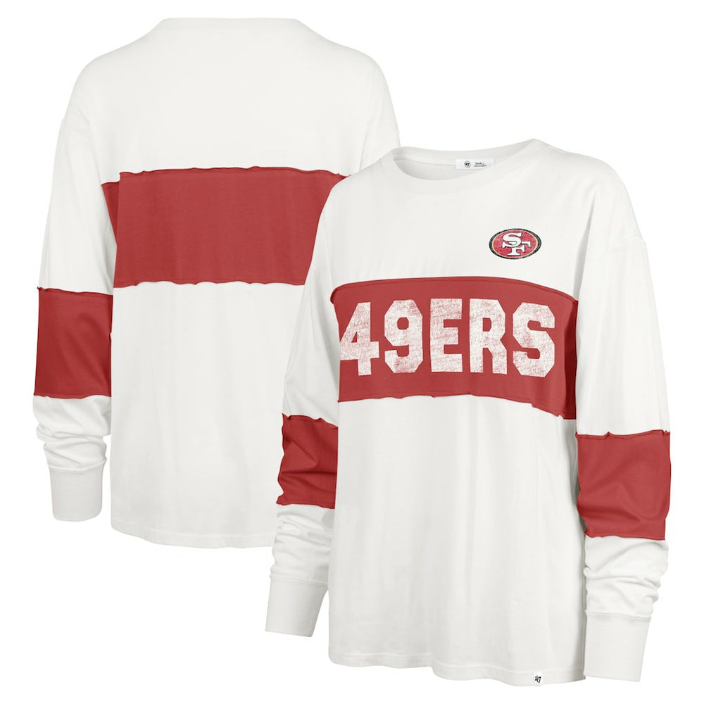 San Francisco 49ers '47 Women's Clubhouse Pride Taylor Long Sleeve T-Shirt - Cream sale