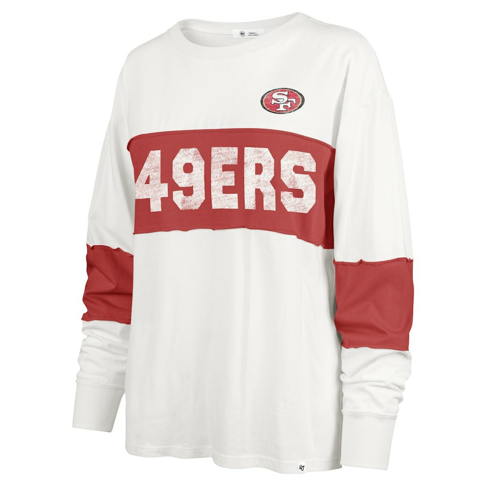San Francisco 49ers '47 Women's Clubhouse Pride Taylor Long Sleeve T-Shirt - Cream sale